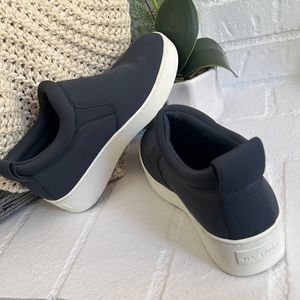 Lycra Platform Slip On Via Spiga Ellis Gray Scuba Sneaker Shoes Woman’s Size 6M